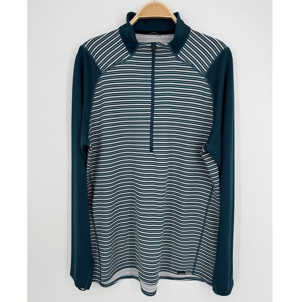 Patagonia Capilene 3 Midweight 1/4 Zip Pullover Size XL Striped Hiking Gorpcore